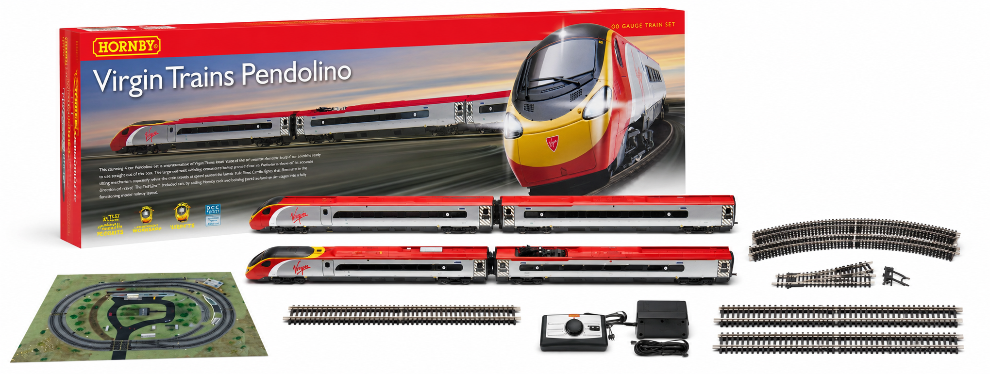 Hornby R1076 Virgin Train Pendolino Digital Train Set