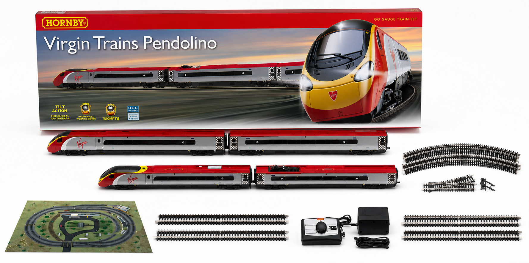 Hornby R1076 Virgin Train Pendolino Digital Train Set